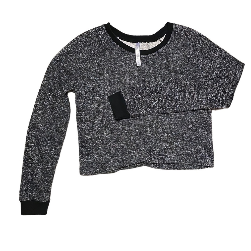 FABLETICS Black and Gray Cropped Sweatshirt Size Small